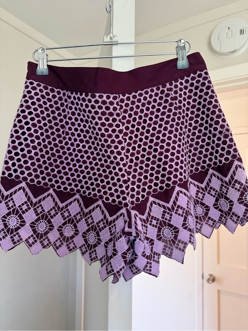Pinko Italy - Plum and Lilac Crochet-Trim Shorts